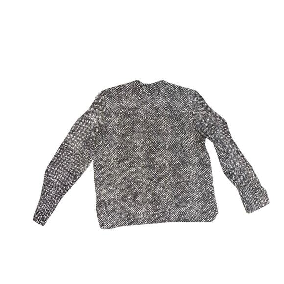 Calvin Klein  Blouse black and white print 1/4 button up  medium career office - Picture 2 of 4